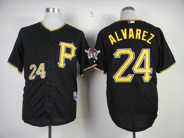 Men Pittsburgh Pirates #24 Alvarez Black MLB Jerseys->pittsburgh pirates->MLB Jersey